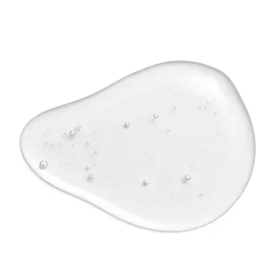 Gota transparente de gel com bolhas