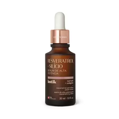 Frasco de sérum RESVERATROL + SILÍCIO de 30 ml com conta-gotas
