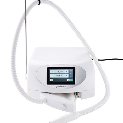 Máquina elétrica branca para manicure com ecrã digital e tubo flexível