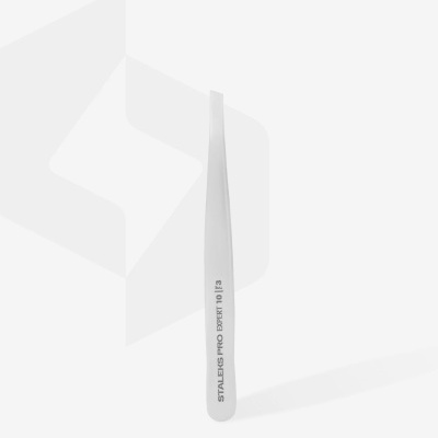 Pinça metálica fina e reta prateada STALEKS PRO EXPERT 10