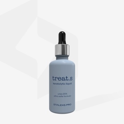 Frasco azul com conta-gotas e texto branco