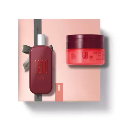 Conjunto de beleza O Boticário Egeo Choc High em embalagem rosa clara.