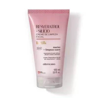 Creme de limpeza facial RESVERATROL + SILÍCIO em bisnaga rosa