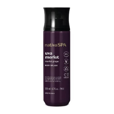 Frasco roxo escuro nativaSPA uva merlot body splash