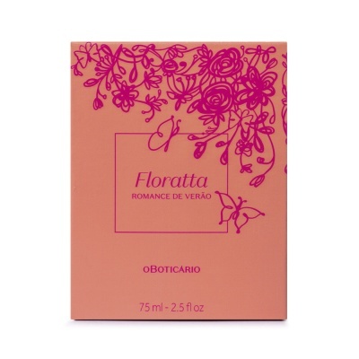Embalagem do perfume Floratta Romance de Verão, O Boticário, 75 ml
