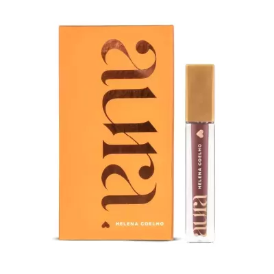 Embalagem e frasco de batom líquido Aura Helena Coelho