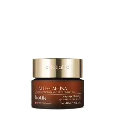 Creme para olhos botik HIALU + CAFEÍNA com tampa dourada