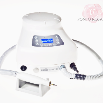 Equipamento elétrico branco para manicure com painel digital e caneta conectada