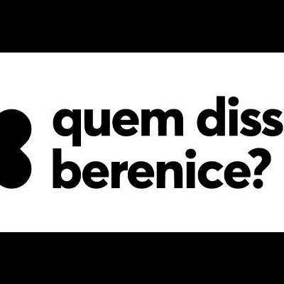 Logótipo preto com coração e texto 'quem disse, berenice?' em fundo branco
