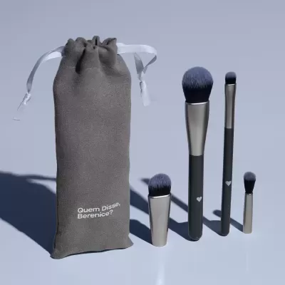 Conjunto de pincéis de maquilhagem com bolsa cinza 'Quem Disse Berenice?'