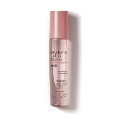 Frasco transparente de bruma facial refrescante botik com tampa rosa