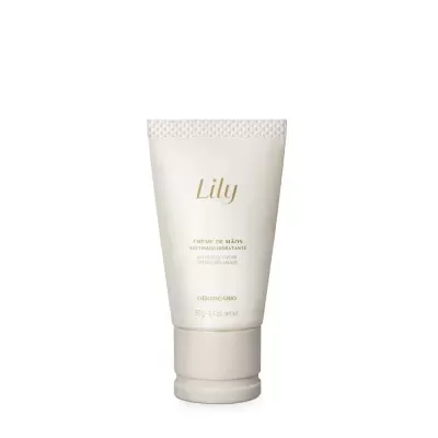 Frasco branco de creme de mãos Lily com texto dourado