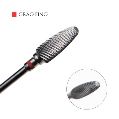 Ferramenta de corte rotativa oval metálica com padrão texturizado e anel vermelho