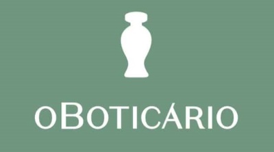 Logótipo branco O BOTICÁRIO com ícone em fundo verde