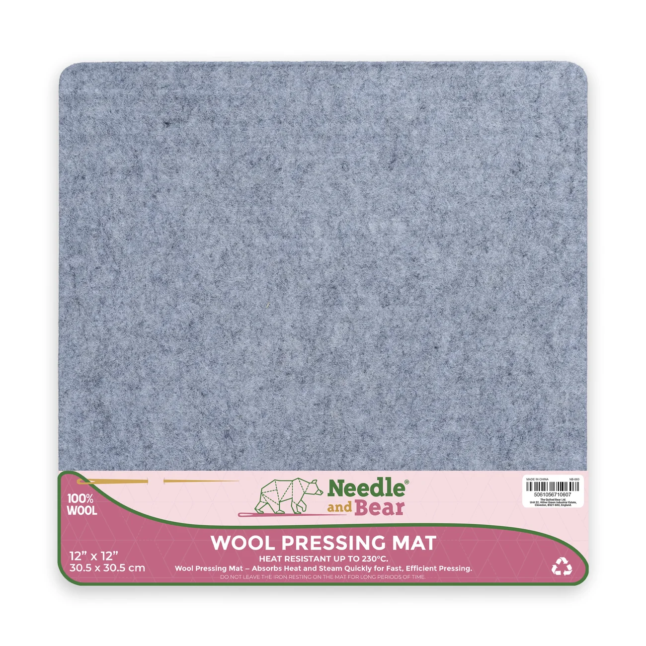 Needle & Bear | Base de Engomar de Lã Natural 12" x 12" Needle & Bear | Base de Engomar de Lã Natural 12" x 12"