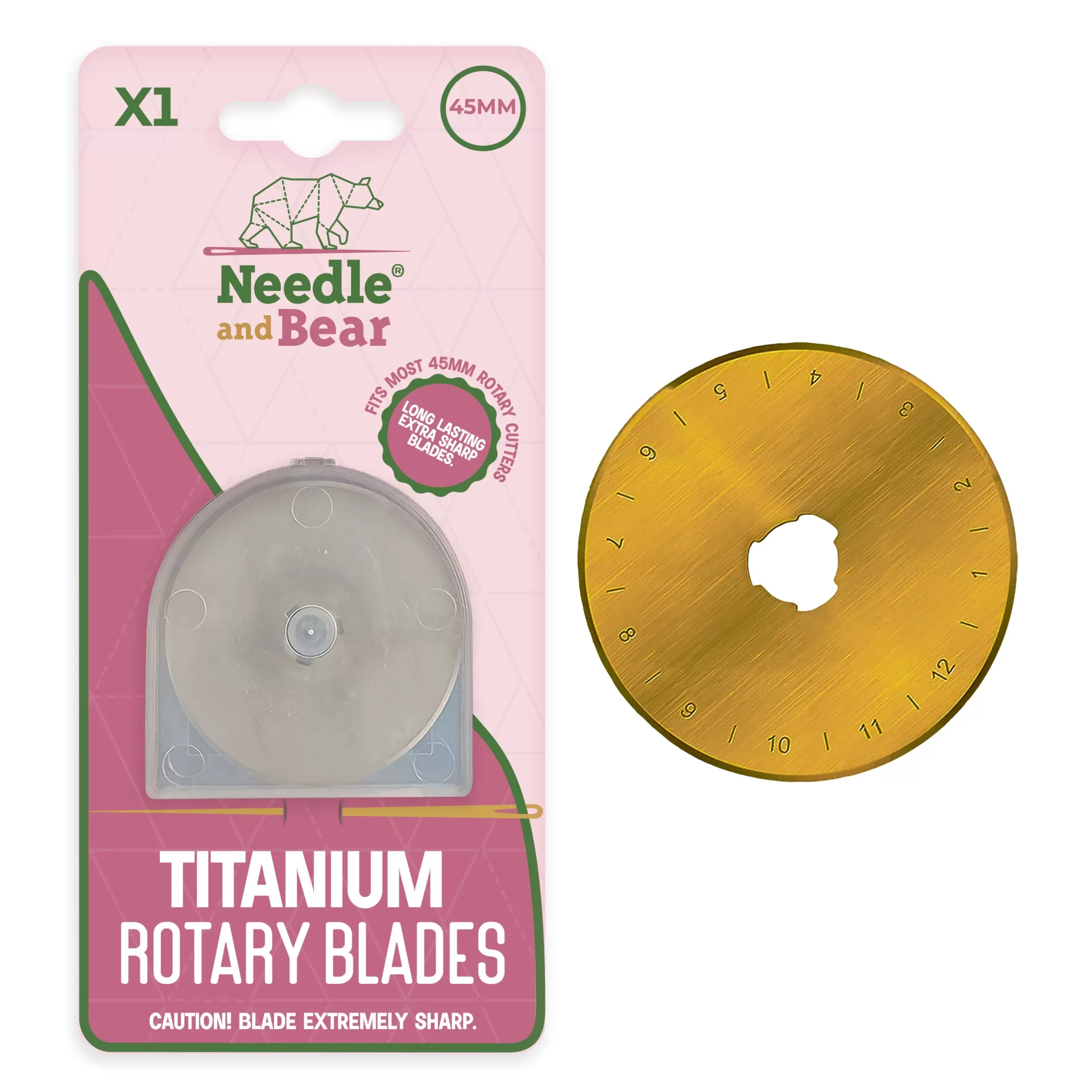 Needle & Bear | Lâmina de Titânio para Cortador Rotativo 45mm Needle & Bear | Lâmina de Titânio para Cortador Rotativo 45mm