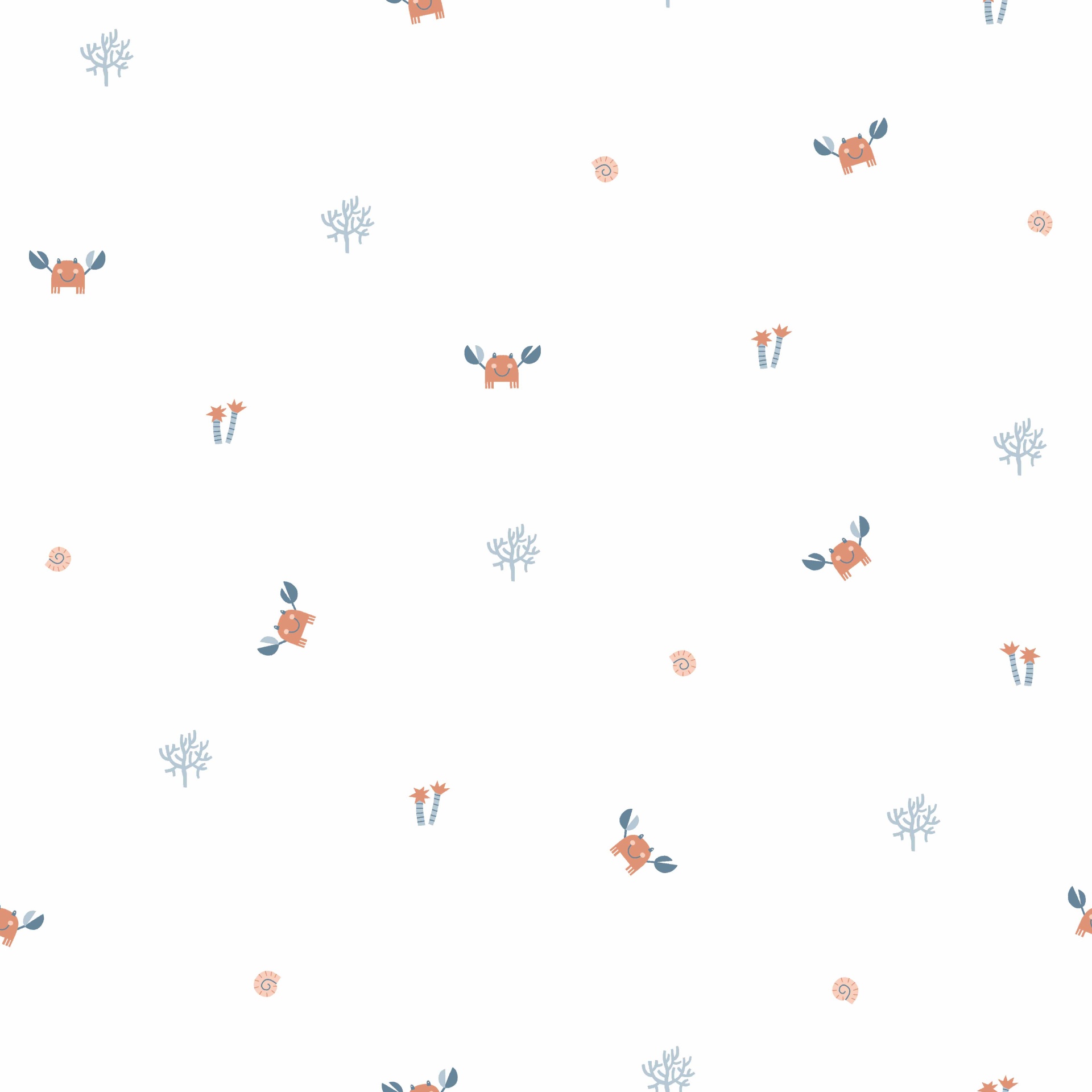 Tecido Poppy | Ocean Life - Branco Tecido Poppy | Ocean Life - Branco