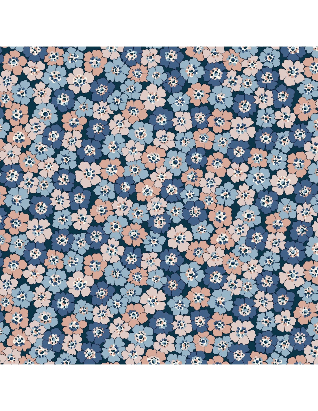 Tecido Liberty | Denim Florals - Spring Flourish A Tecido Liberty | Denim Florals - Spring Flourish A