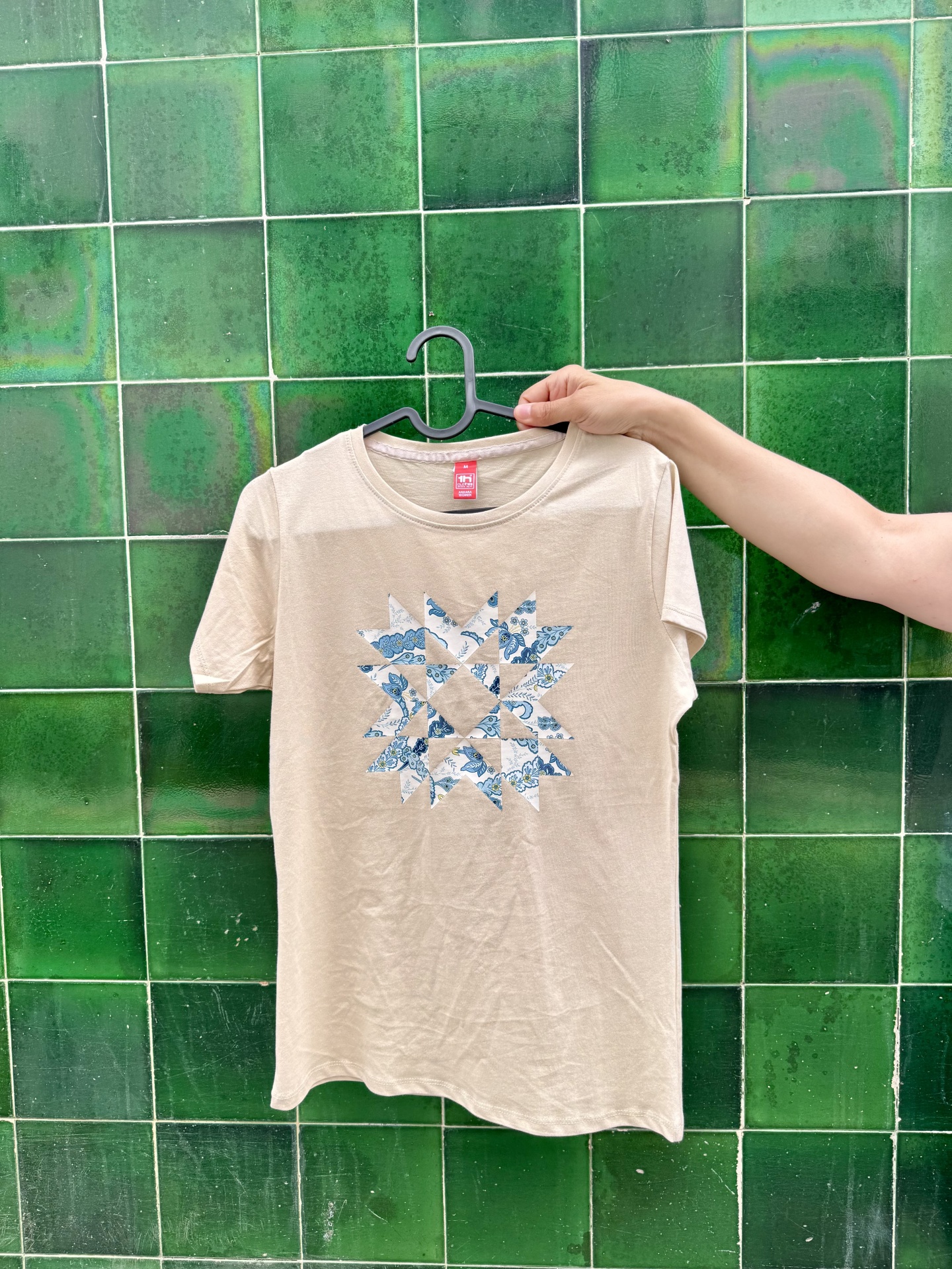T-Shirt | Estrela Patchwork - Azul e Branca T-Shirt | Estrela Patchwork - Azul e Branca