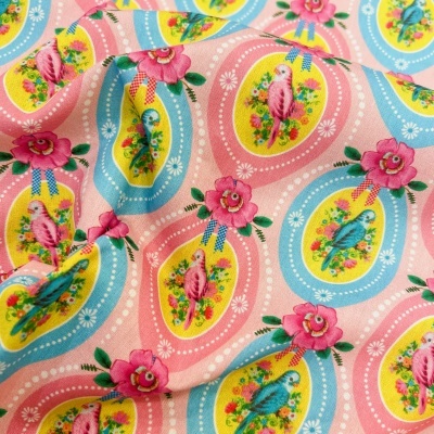Tecido Poppy | Candy Bird - Rosa