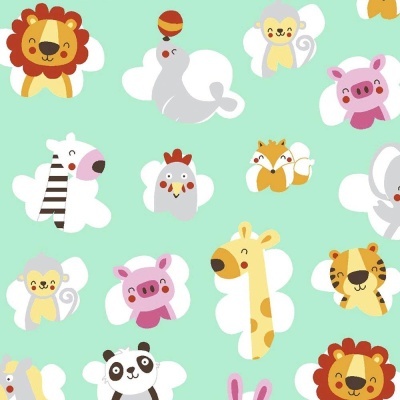 FABRICART | Mini Zoo - Menta