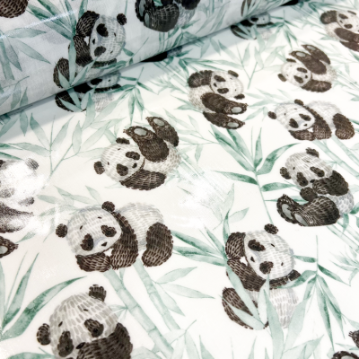 Tecido Plastificado | Pandas - Verde