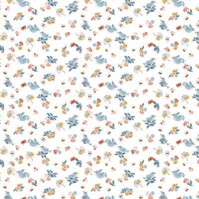 Tecido Poppy | Birds - Branco