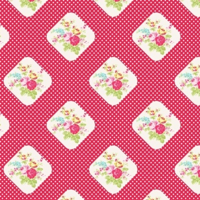 Tecido Tanya Whelan | Posie - Rose Cameos Red