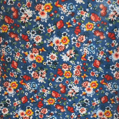 Tecido Plastificado | Floral - Azulão