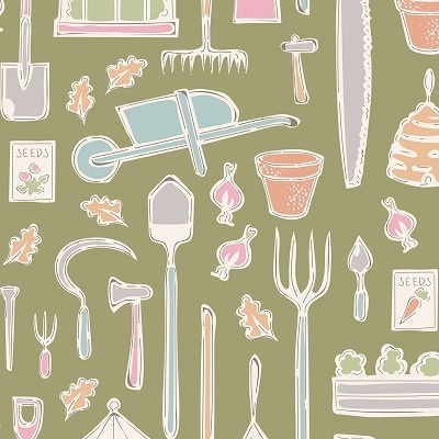 Tecido Tilda | Farm Tools - Green