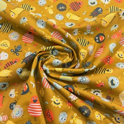 Tecido Poppy | Monsters - Mostarda