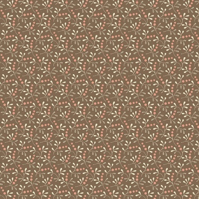 Tecido Edyta Sitar | Cocoa Pink - Greenberries Chocolate