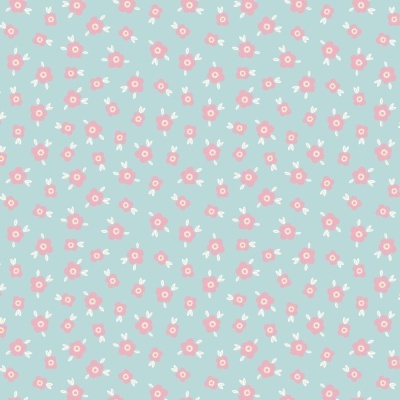 Tecido Poppy | Flowers - Azul Claro