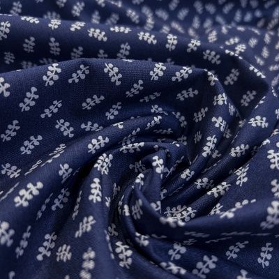 Tecido Poppy | Leaves - Azul Escuro