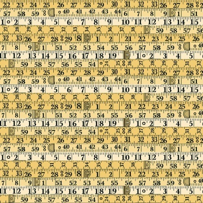 Tecido Makower | Sewing Room Tape Measures - Amarelo