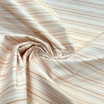 Tecido Pontotextil | Riscas - Bege, Branco e Castanho