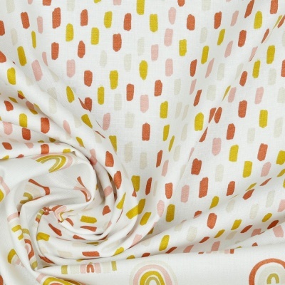 Tecido Poppy | Rainbow - White