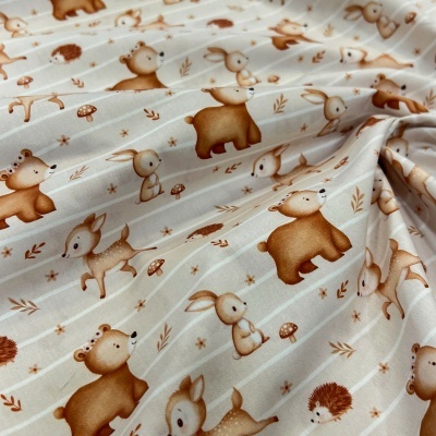 Tecido Pontotextil | Bosque - Bege