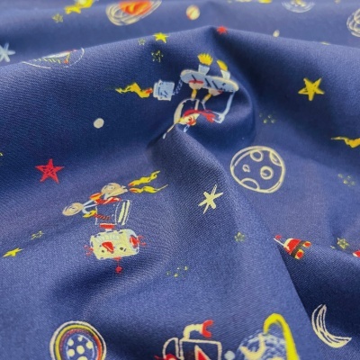 Tecido Poppy | Cool Space Vehicles - Azul Escuro