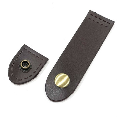 Fecho em Couro Sintético Castanho 9cm