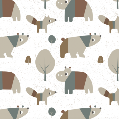 Tecido Pontotextil | Hipo Bosque - Branco