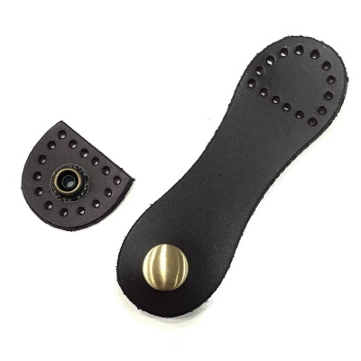 Fecho Couro Sintético | Língua - Castanho Escuro