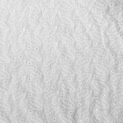 Tecido Bordado Inglês - Leaves