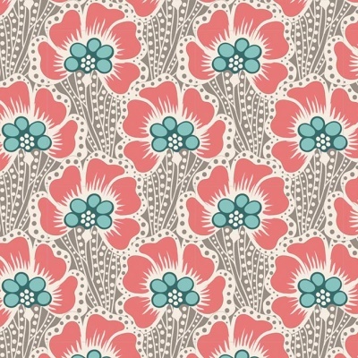 Tecido Tilda | Ocean Flower - Grey