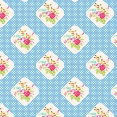 Tecido Tanya Whelan | Posie - Rose Cameos Blue