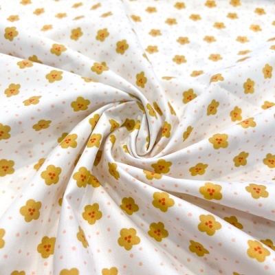 Tecido Poppy | Lovely Daisy Story - Branco