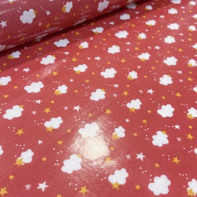 Tecido Plastificado | Nuvens - Tijolo