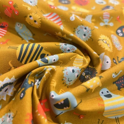 Tecido Poppy | Monsters - Mostarda