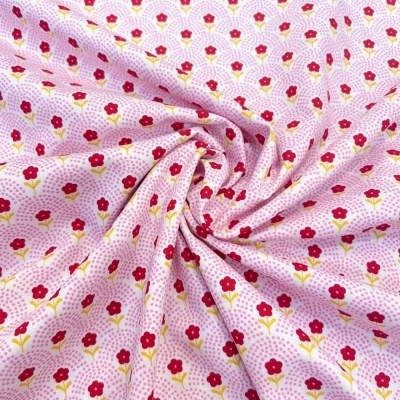 Tecido Poppy | Delight Flower - Branco