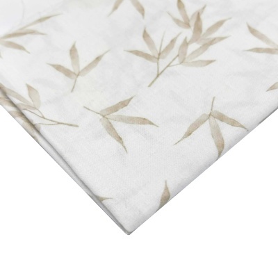 Retalho | Tecido Folhas Bege - 26 cm x 148 cm